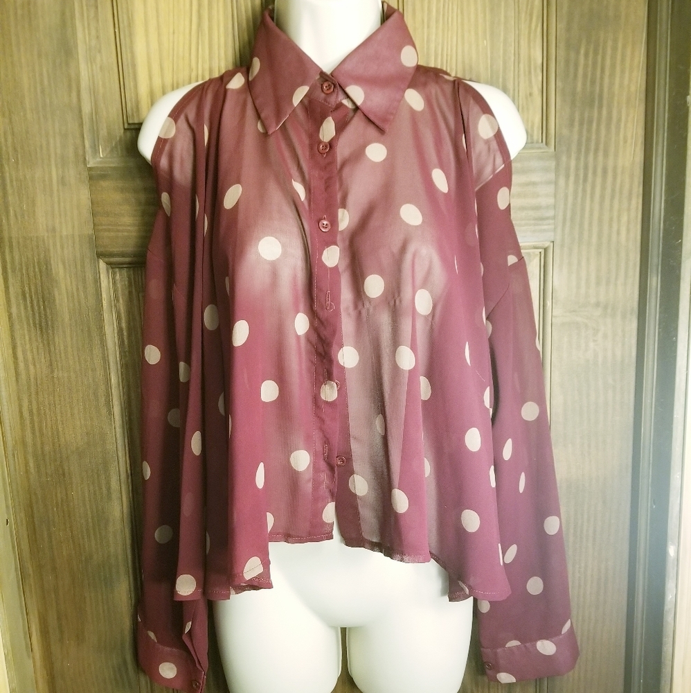 UNIF off the shoulder sheer blouse rare